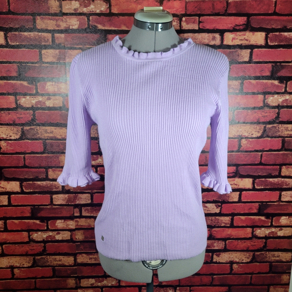 Lauren Ralph Lauren Lilac Ribbed Blouse